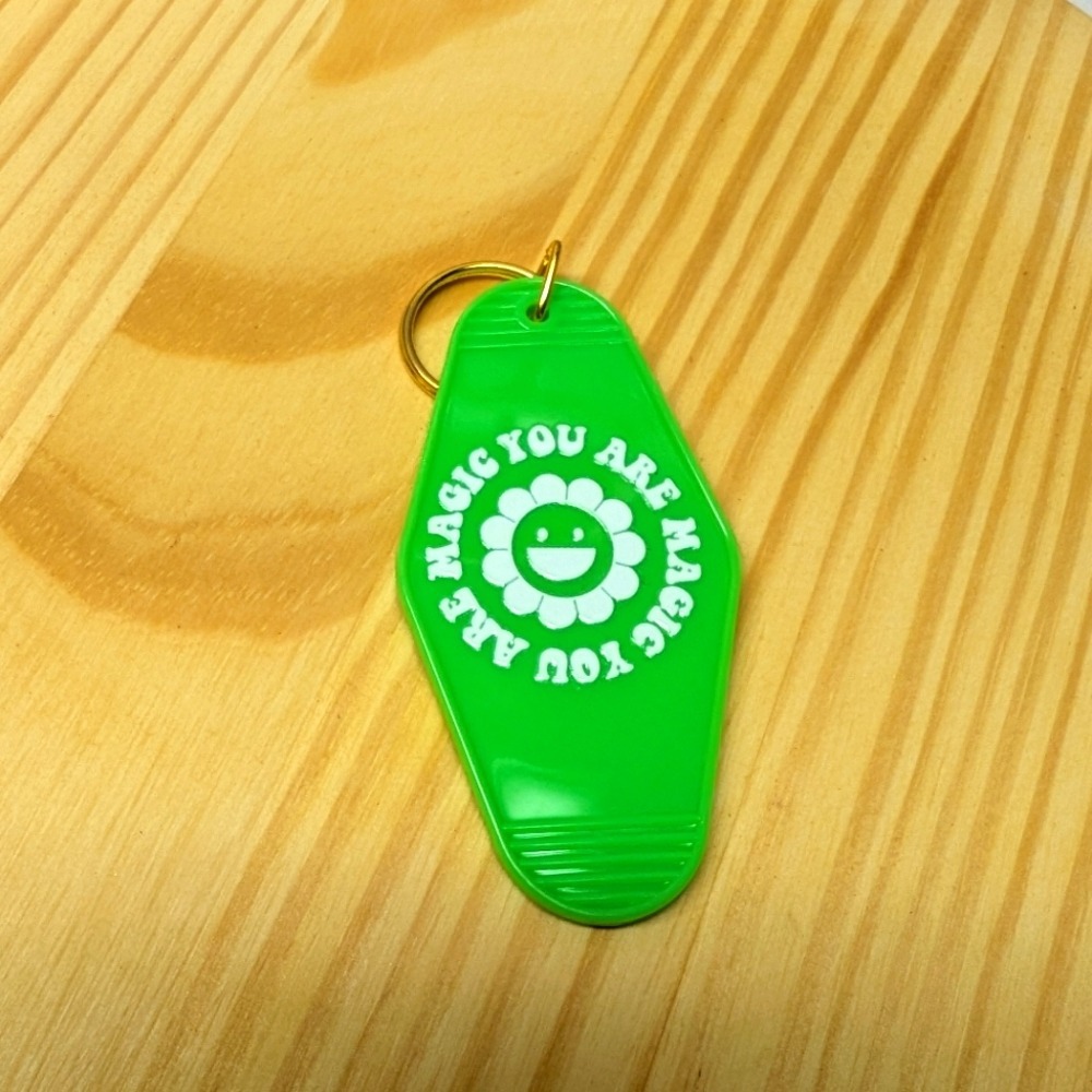 Magic you are bright green key chain